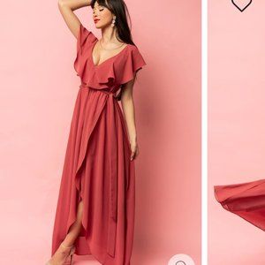 Pink Katya Ruffle Maxi Dress